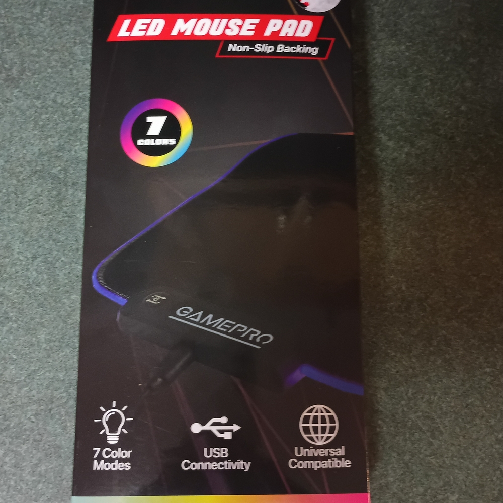 GamePro LED Mouse Pad in Black with RGB Accent 13 x 10